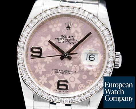 rolex pink floral motif|rolex 116244 price.